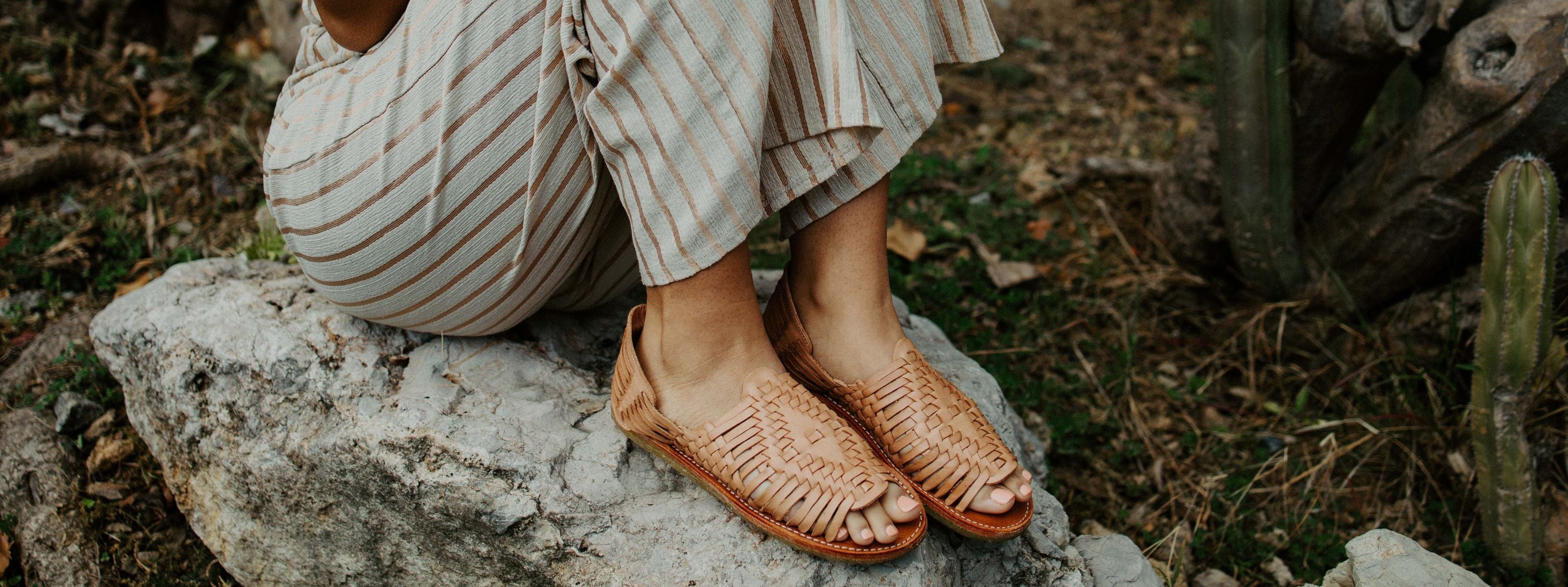 Cano Itzel Natural Beige handmade sandal lifestyle view