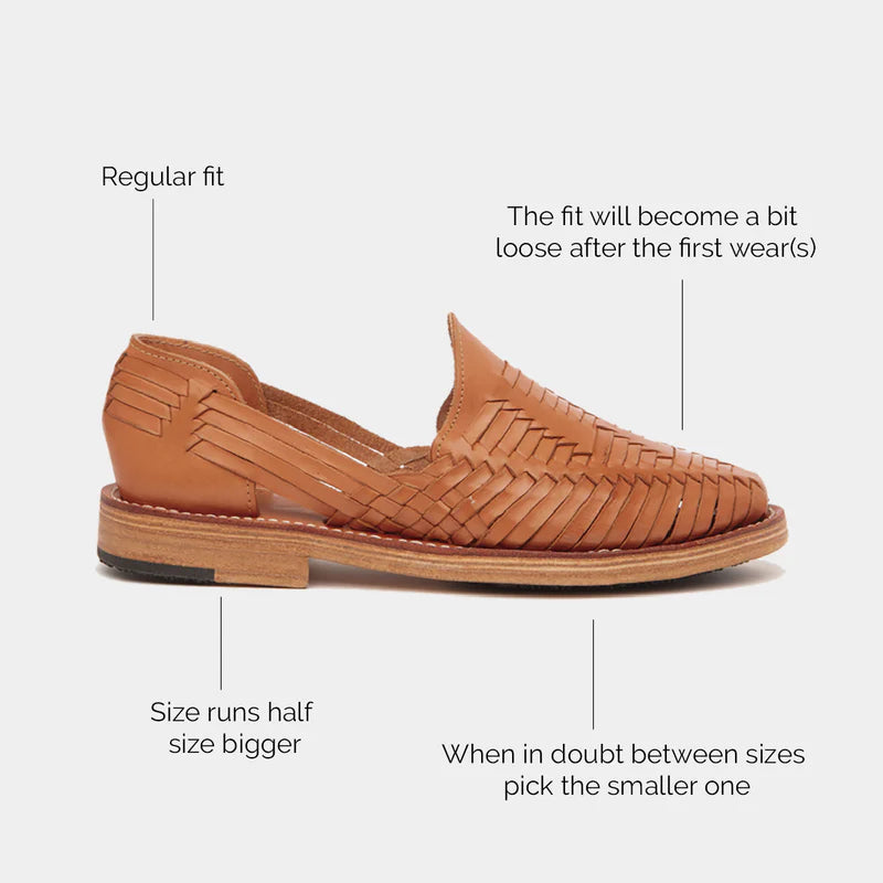 Cano Mara Cognac summer huarache details view