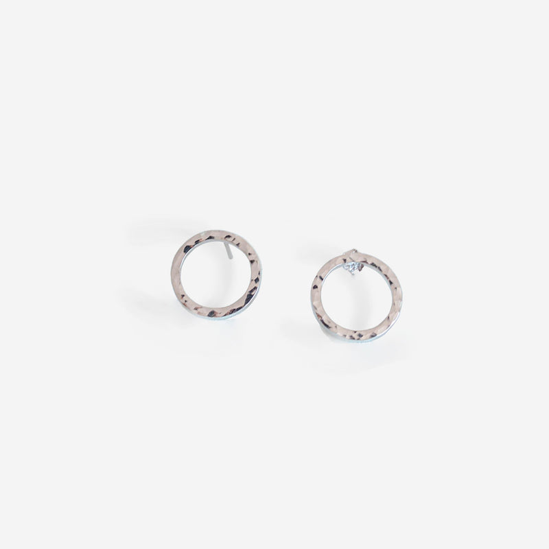 Marissa Silver Earrings Hammered - CANO