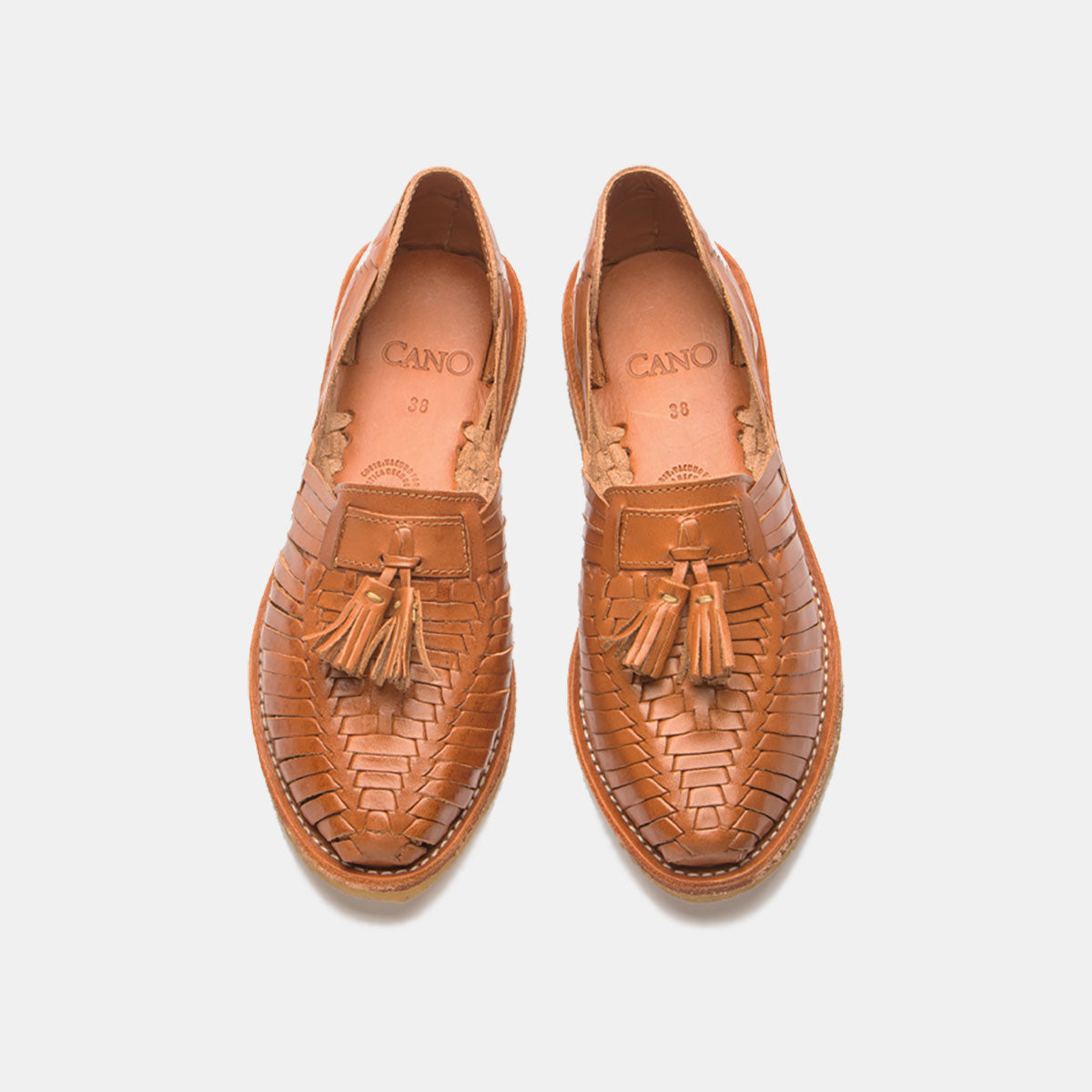 ELENA Natural Cognac Summer Huarache - CANO