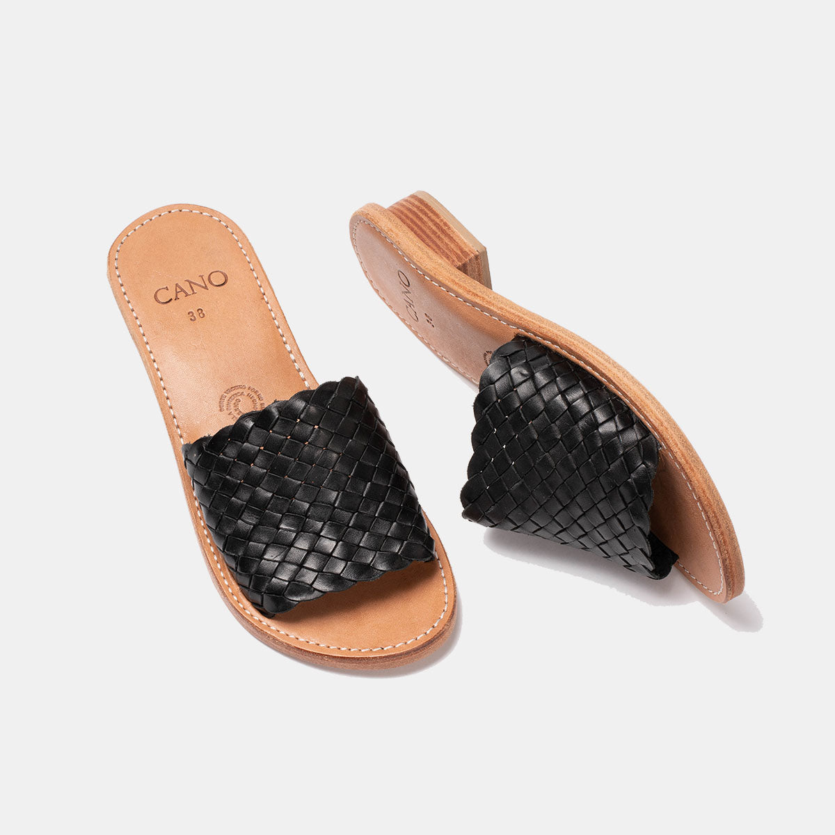 CANO - Carmen Black Sandal Front