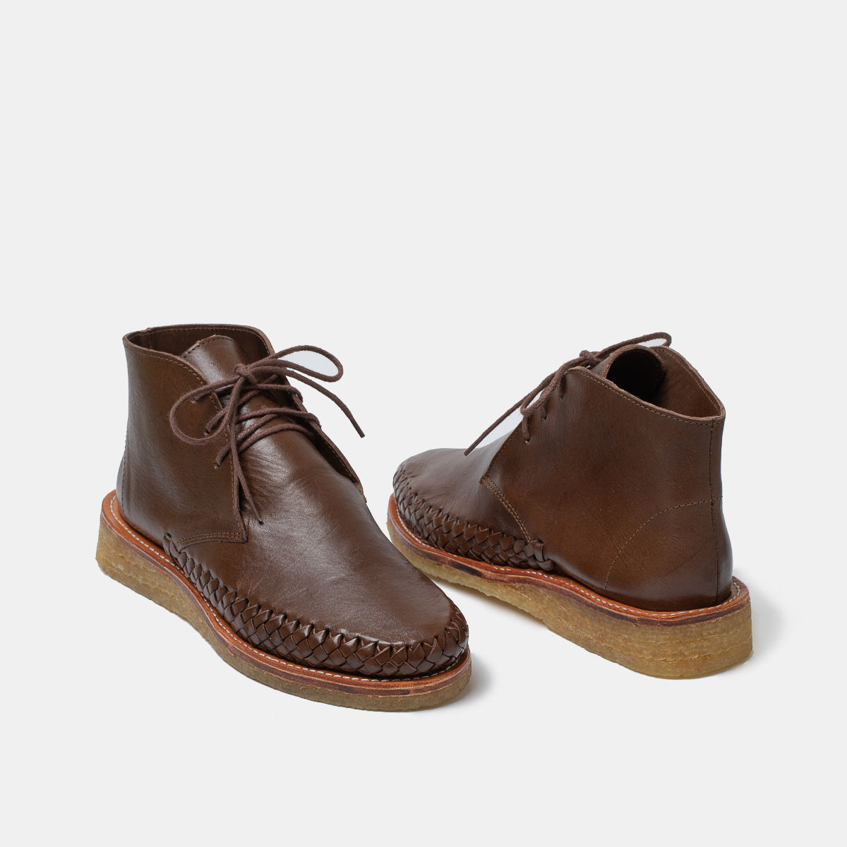 Front and back view of Gabriel fair desert boot chocolate - CANO