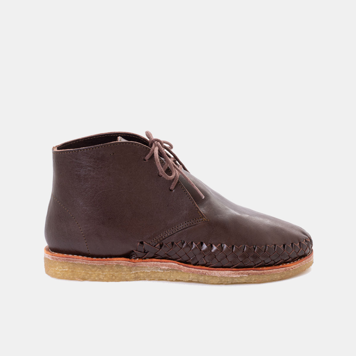 Side view of Gabriel handmade desert boot coffee - CANO