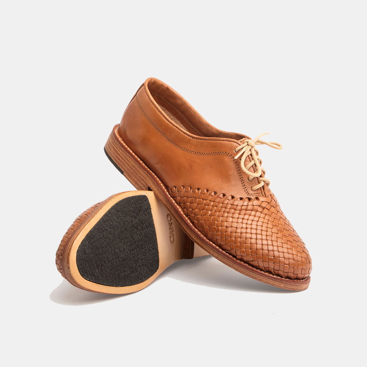 Cano Hidalgo Cognac handmade shoe sole and side view