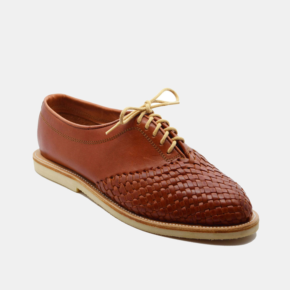 Cano Hidalgo Brown oxford huarache side and front view