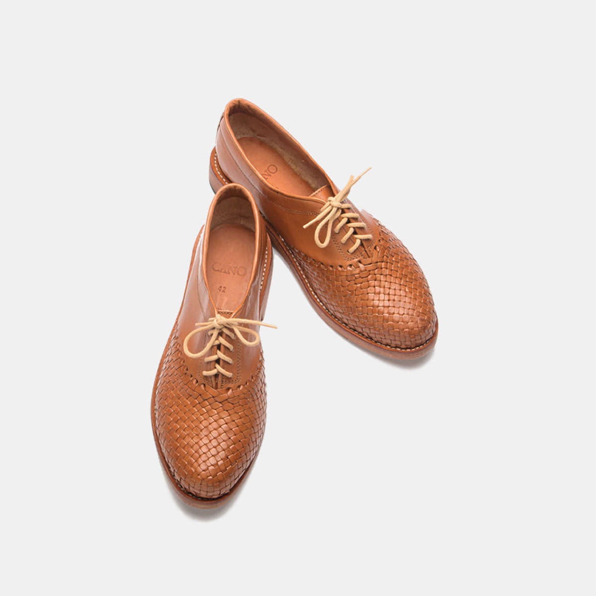 Cano Hidalgo Cognac summer shoe top view