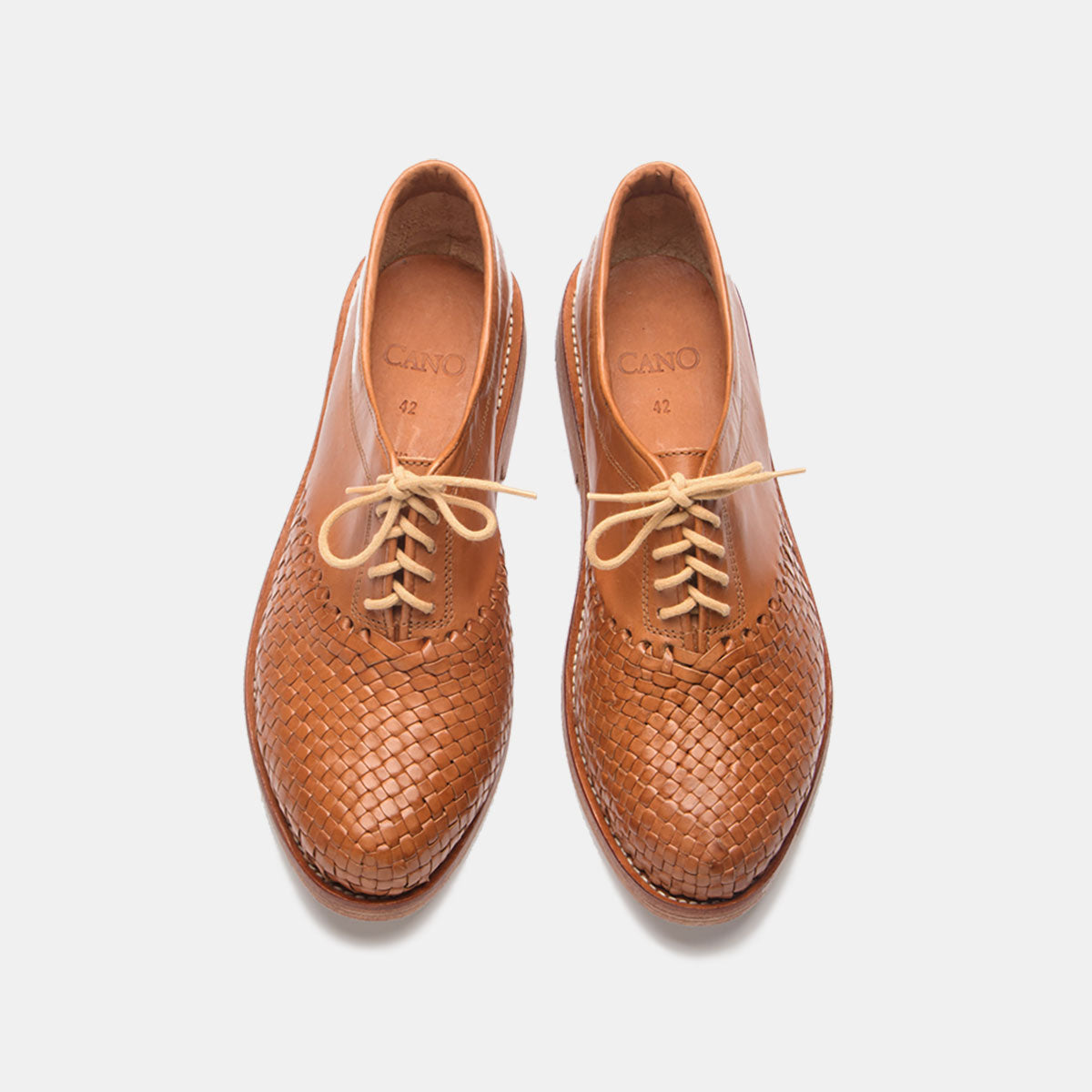 Cano Hidalgo Cognac sustainable shoe top view