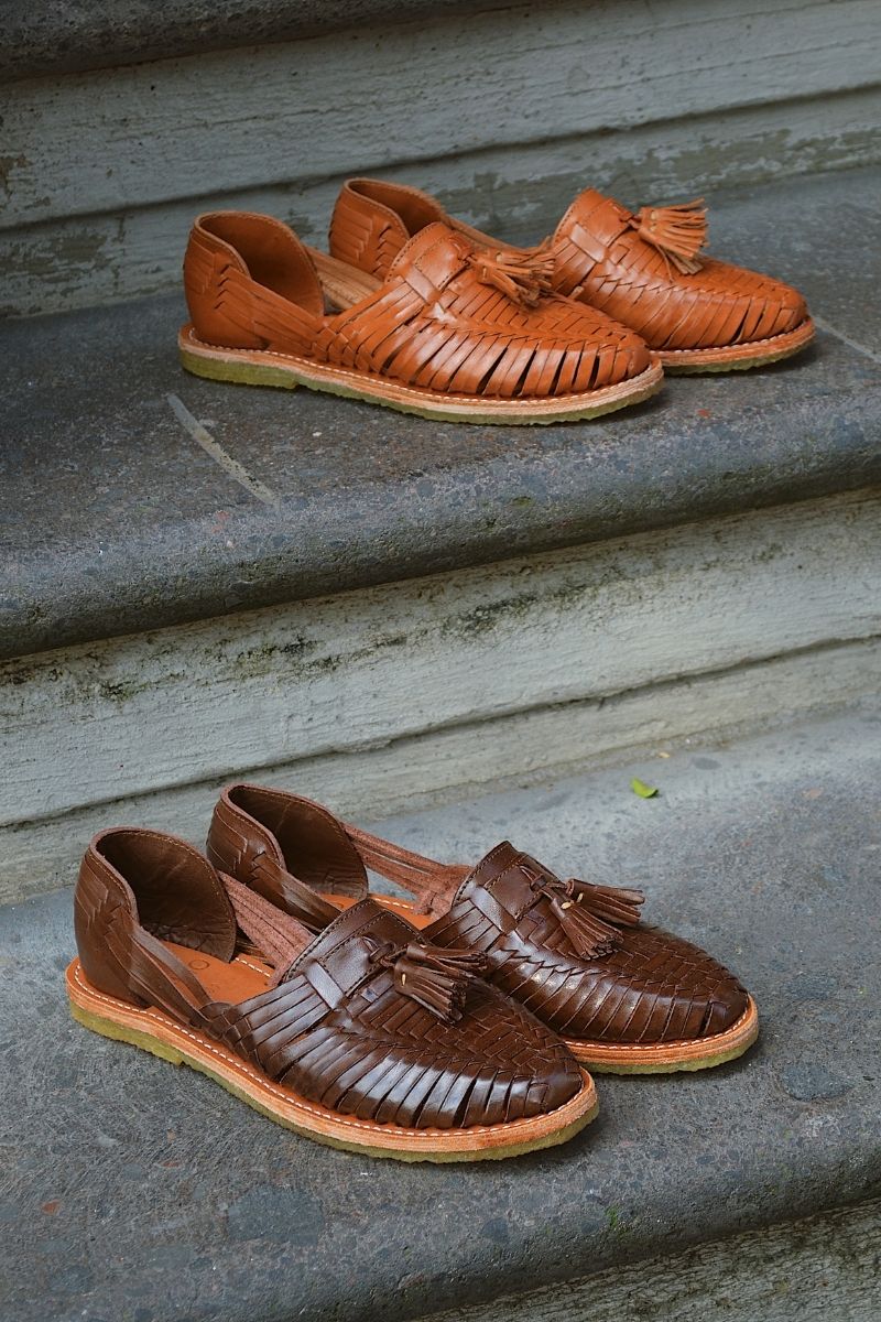 Cano Julio Natural Cognac handmade summer shoe side view