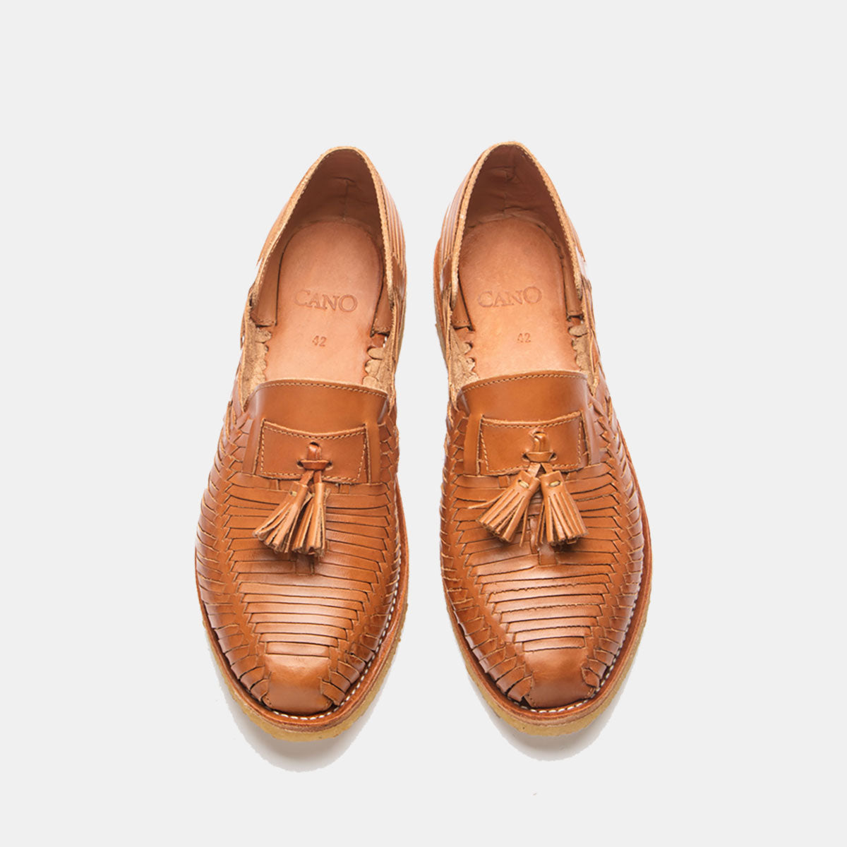 Cano Julio Natural Cognac summer shoe top view