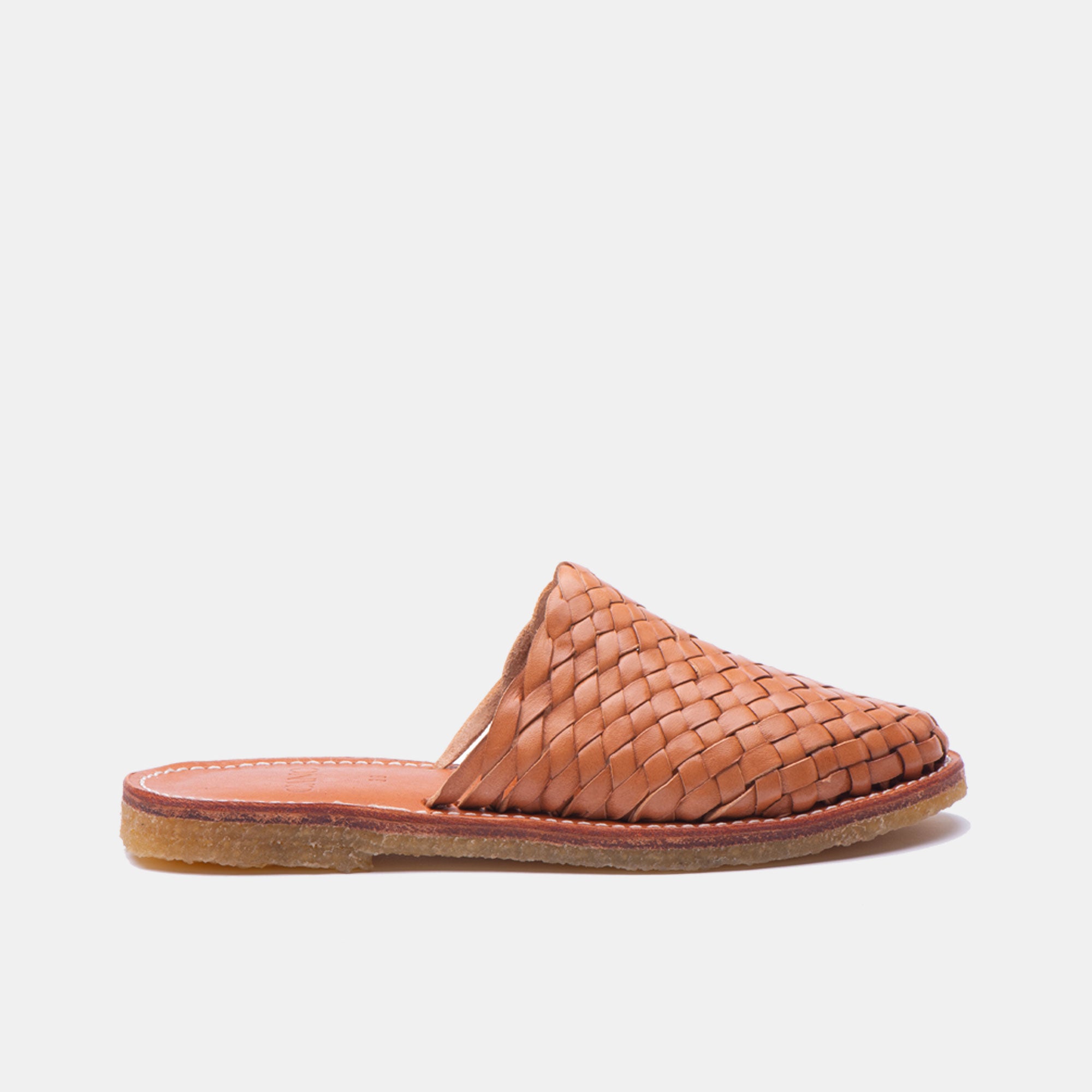 Cano Lizeth Natural Cognac sustainable mule side view