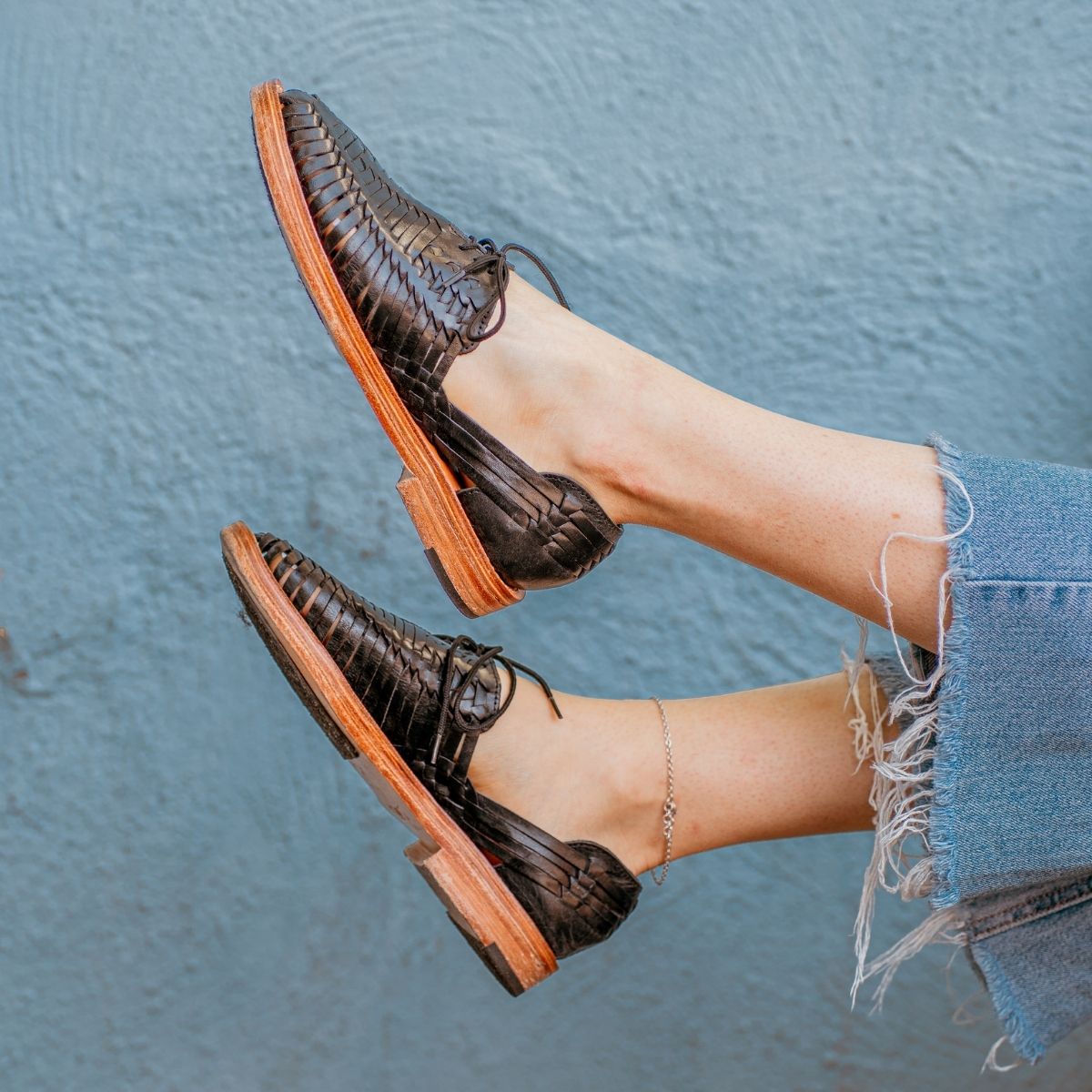 Cano Lola Black sustainable shoe lifestyle view