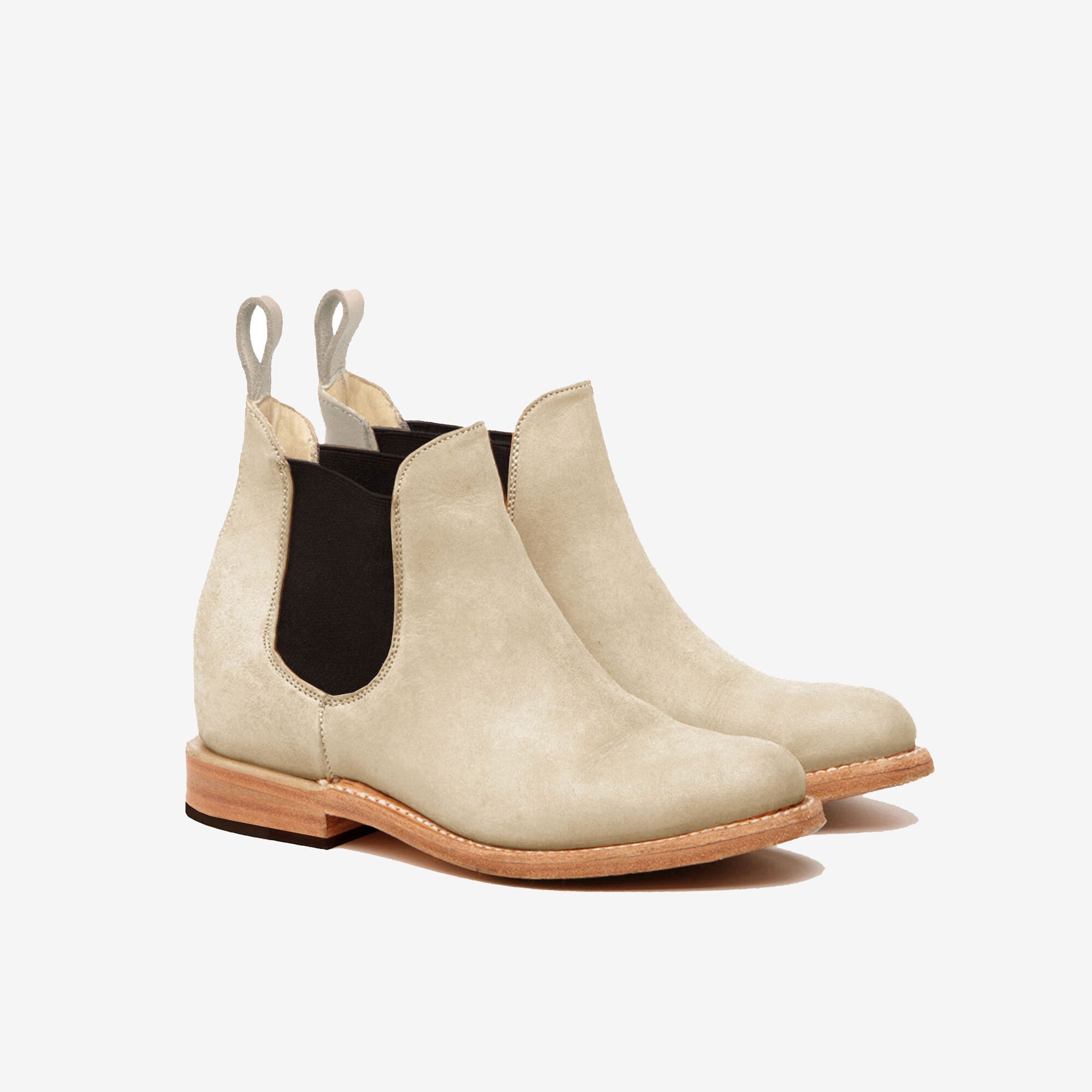 Cano Manuel Chelsea Boot Beige handmade and sustainable side view