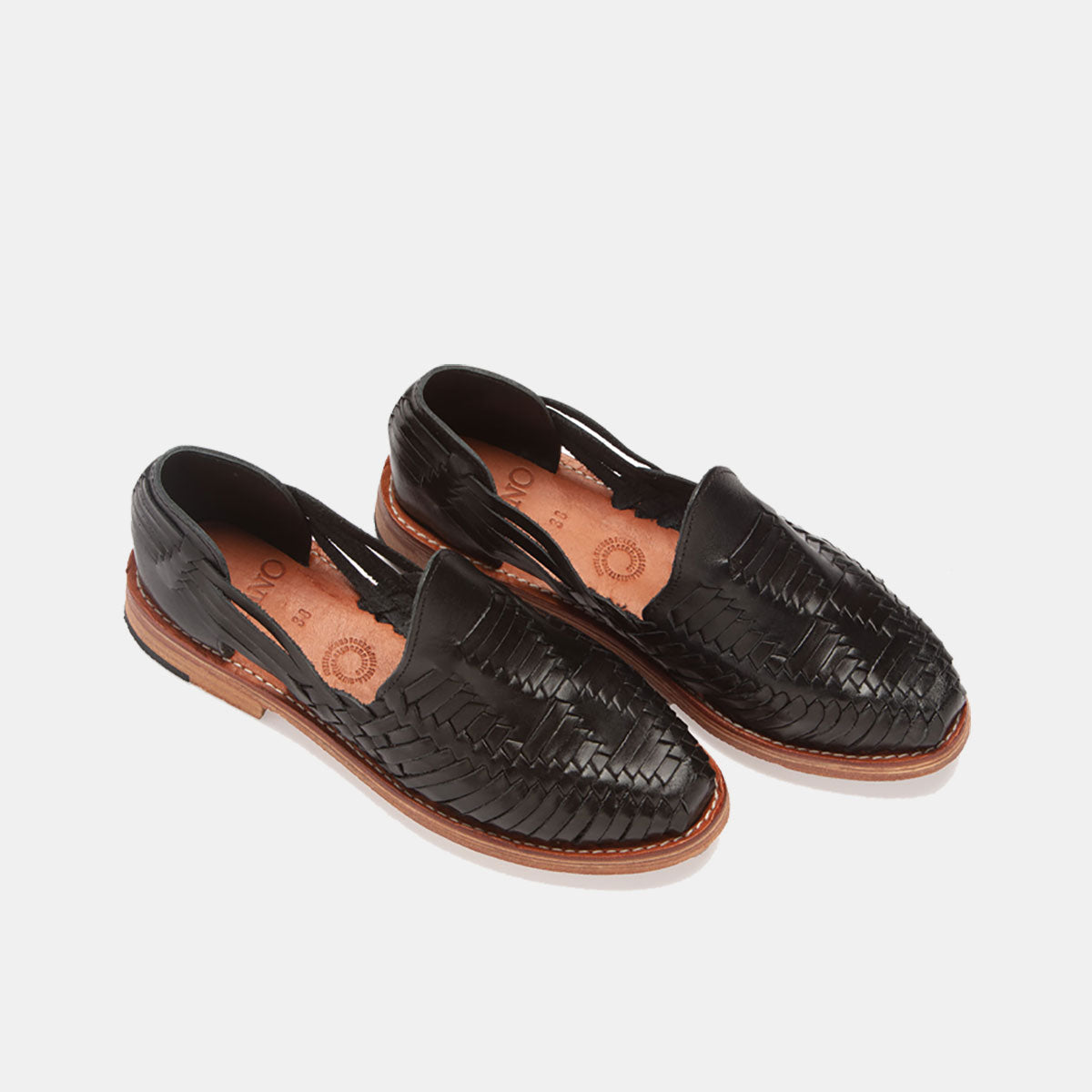 Cano Mara Leather Black ethical shoe top view