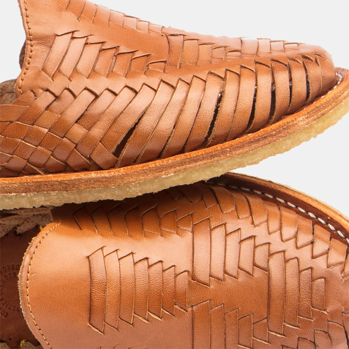 Cano Mara Natural Cognac fairly handcrafted shoe detail view