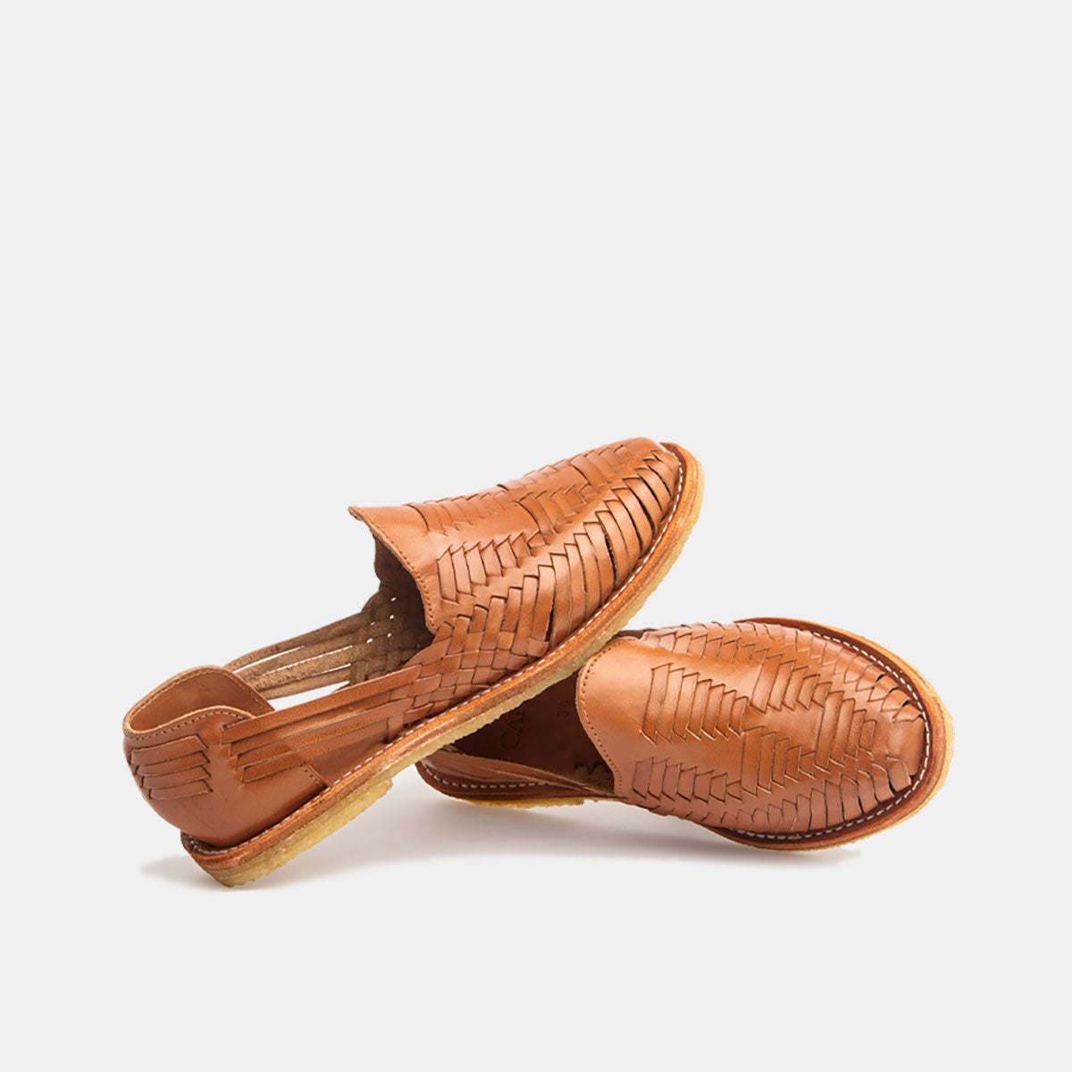 Cano Mara Natural Cognac summer shoes side and top view