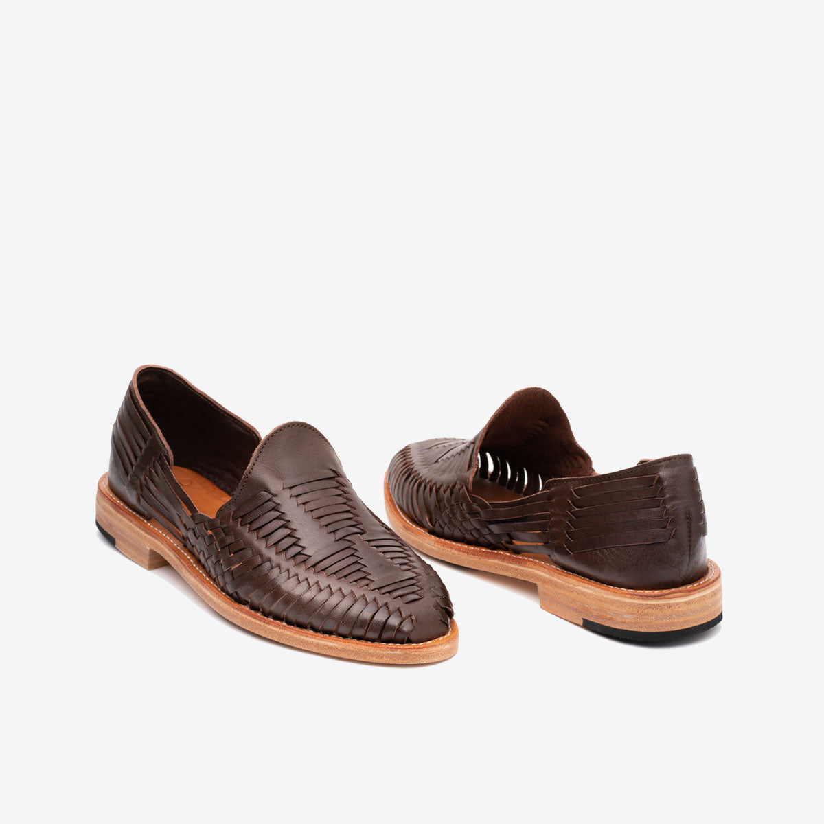 Cano Mara Coffee summer leather shoe front and back view