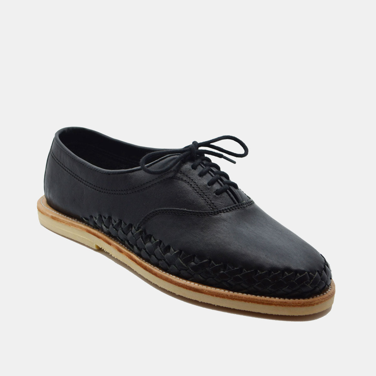 Cano Pancho Black leather oxford side view