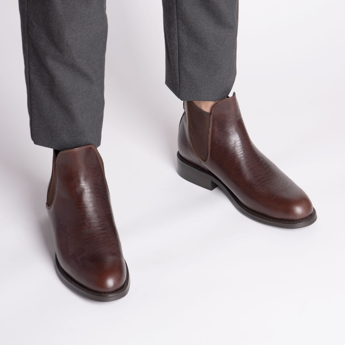 Cano Pedro Chelsea Brown leather boot lifestyle view